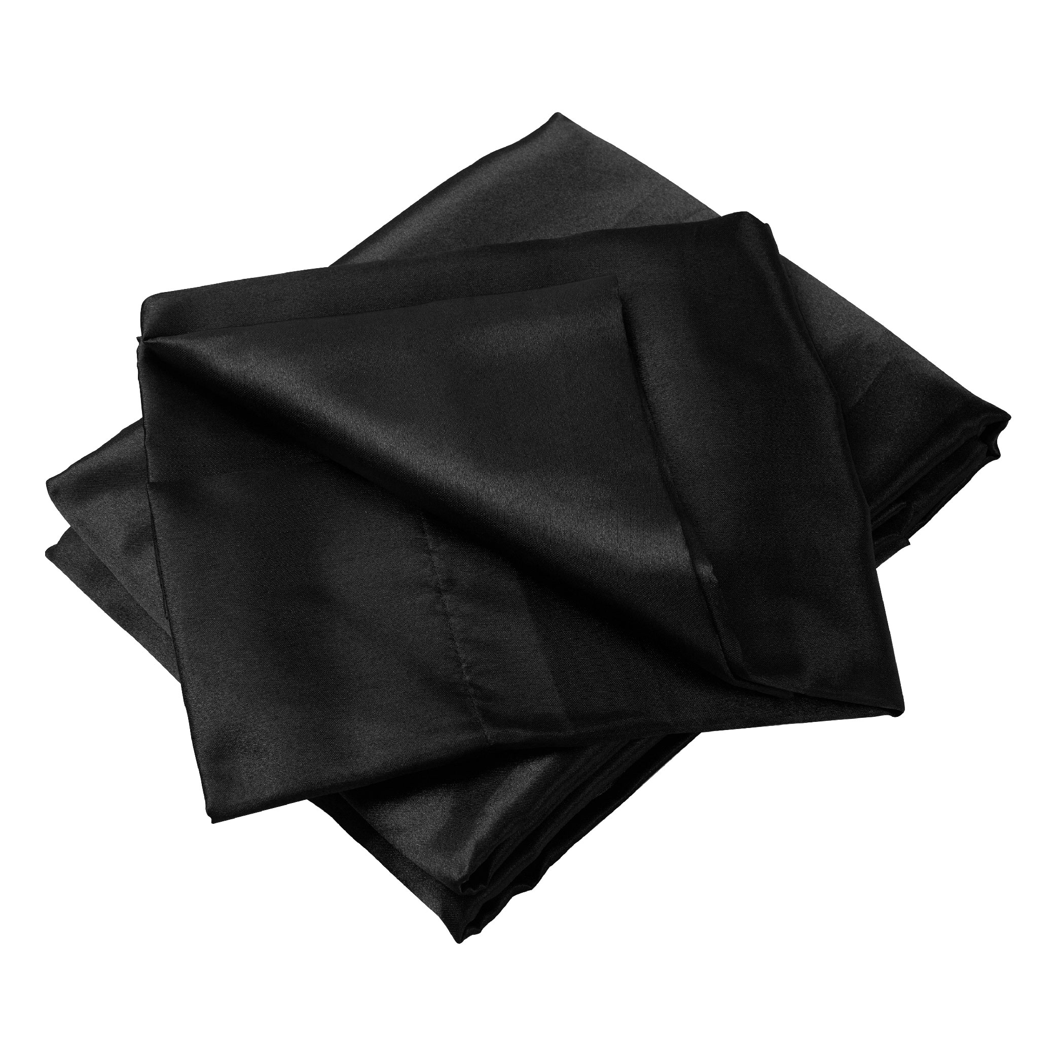 Satin Bed Sheets, Twin Size Sheets Set, 3 Pcs Silky Bedding Set With 15 Inches Deep Pocket For Mattress (Twin, Black)_voghion.com